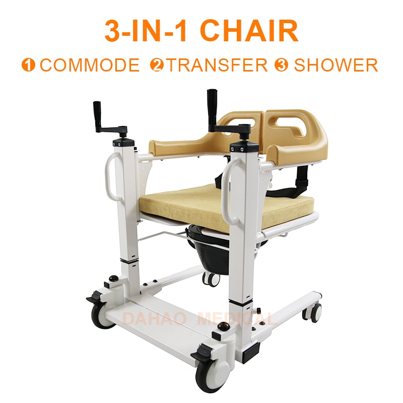 Multi-Functional Manual Commode Lift Transfer Chair