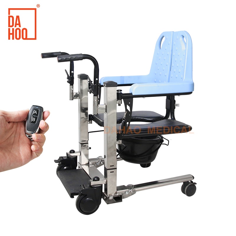Stainless Steel Electric Patient Transfer Chair with Commode