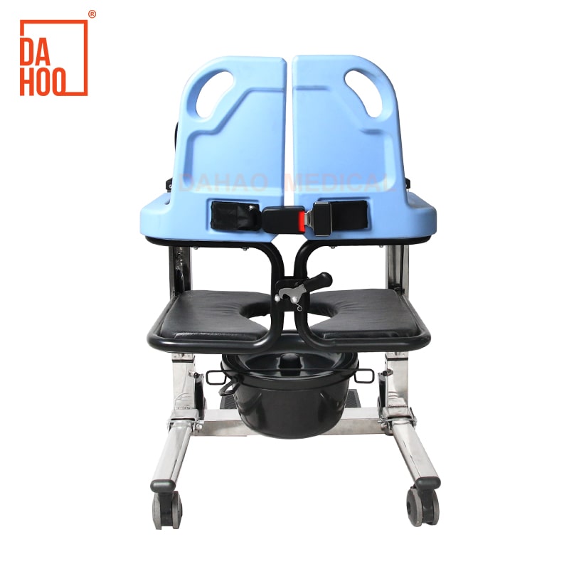Stainless Steel Electric Patient Transfer Chair with Commode