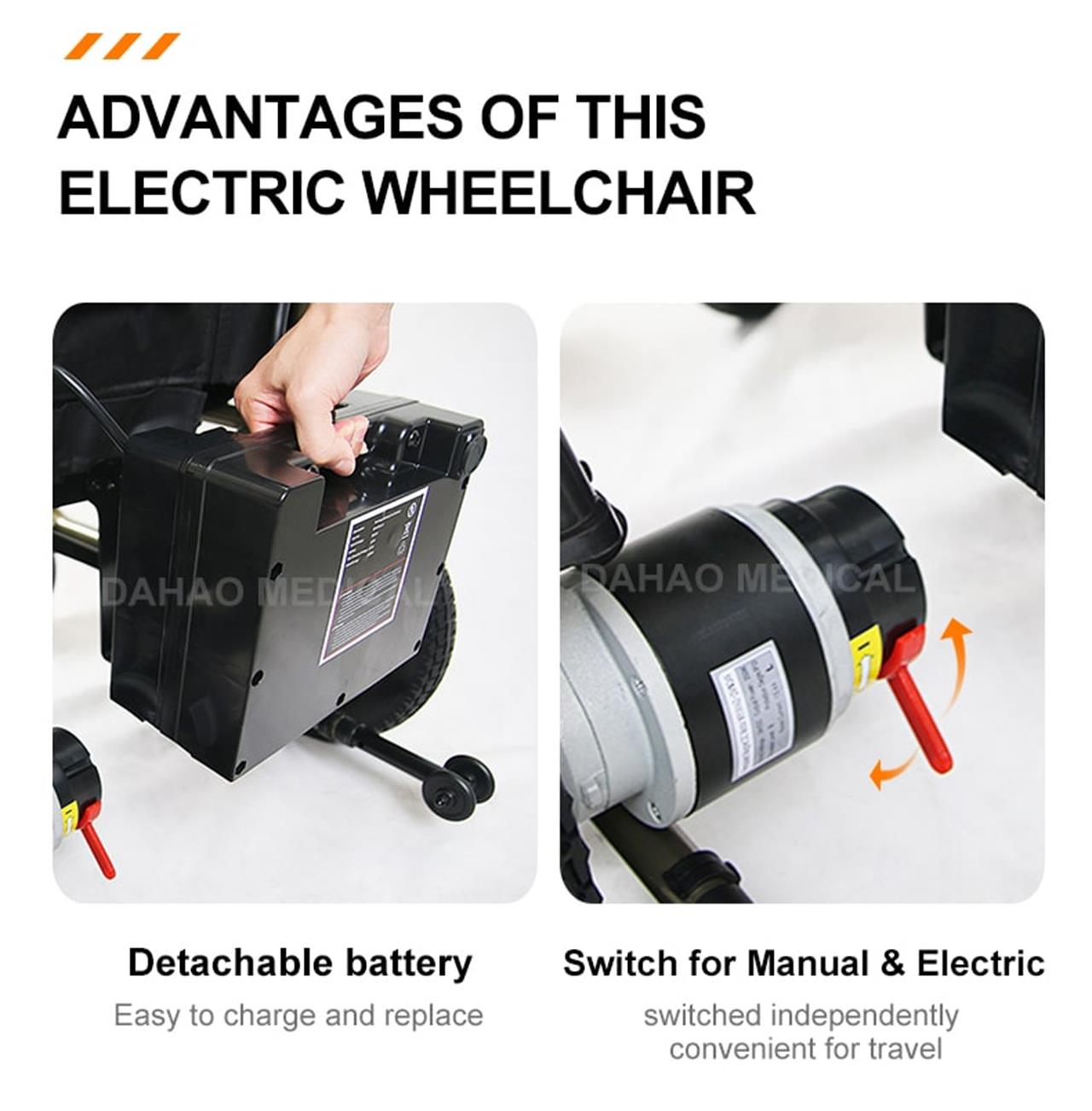 Folding electric wheelchair