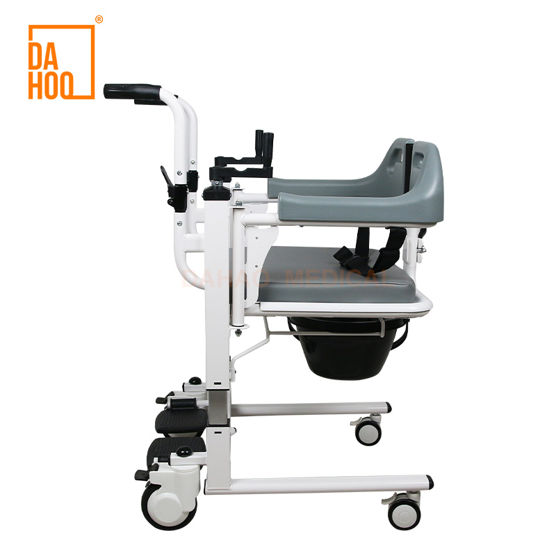 Extra Wide Patient Lift Transfer Chair with Commode