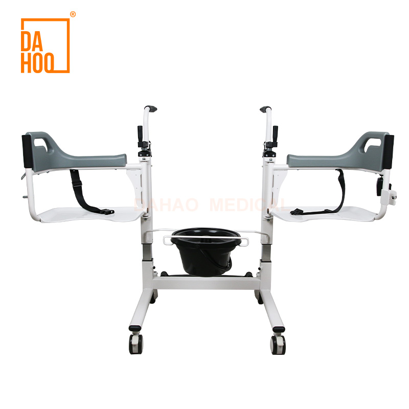 Extra Wide Patient Lift Transfer Chair with Commode