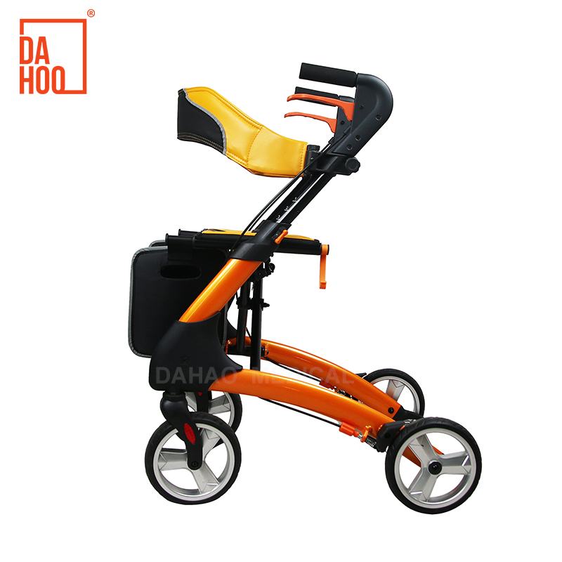 Portable Aluminum Rollator with Storage Bag - Lightweight & Foldable