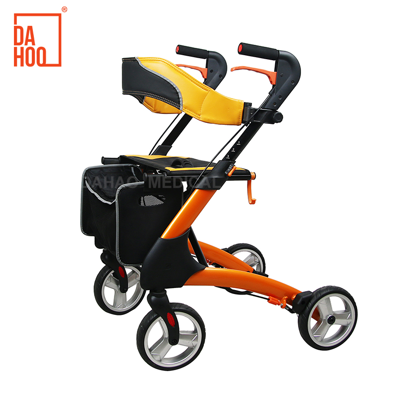 Portable Aluminum Rollator with Storage Bag - Lightweight & Foldable